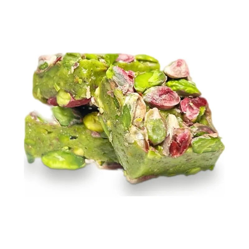 Pistachio and rose nougat pieces