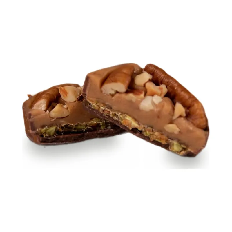 Milk chocolate pieces with nuts