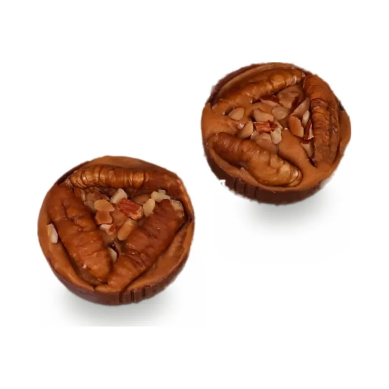 Chocolate rounds topped with pecans